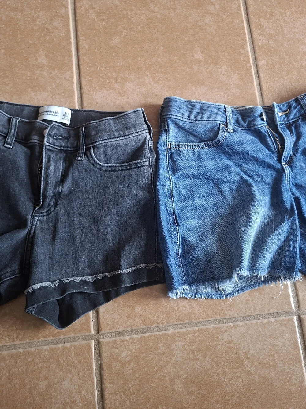 abercrombie kids Blue Denim Layered Look Shorts
